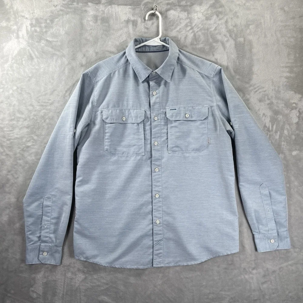 Mountain Hardwear Shirt Mens Large Button Up Vented Fishing Outdoor Roll Tabs